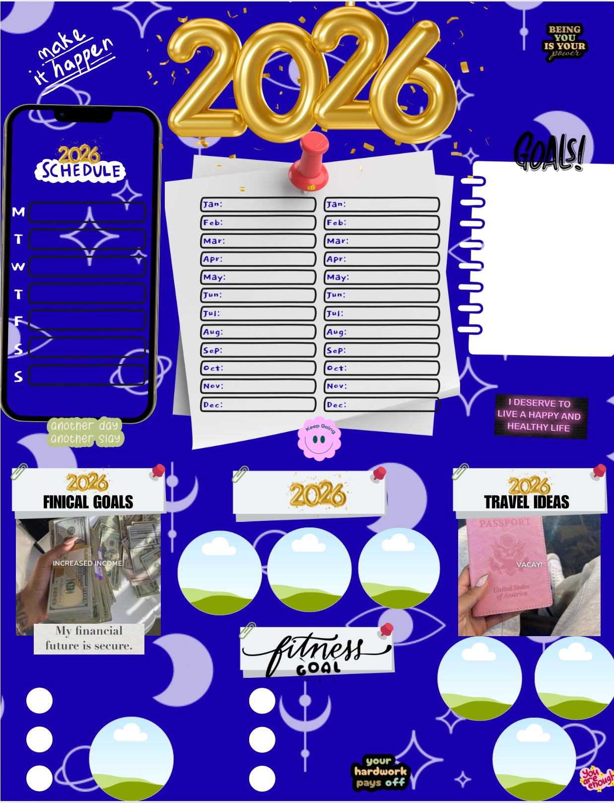 2026 Calendar + 2026 Vision Board Plug in